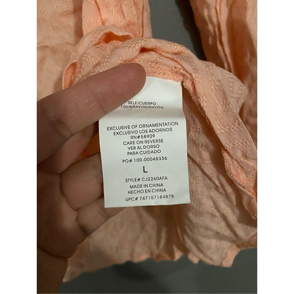 Copper Key Long Sleeve Ruffle Top Size Large - Picture 3 of 4